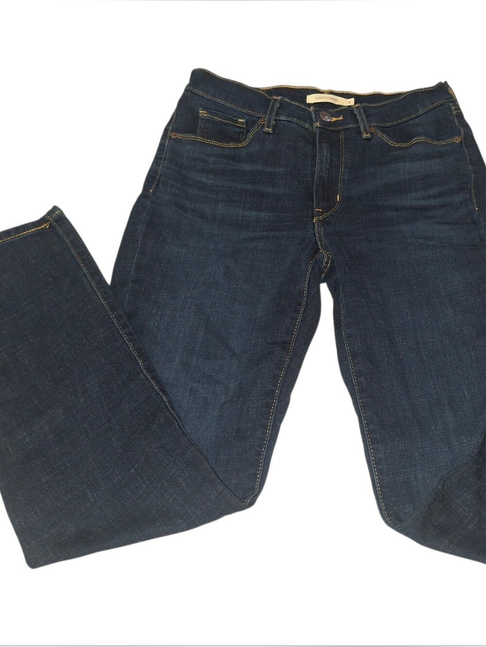 Womens Levi Jeans Dark Wash Straight Leg Size 4
